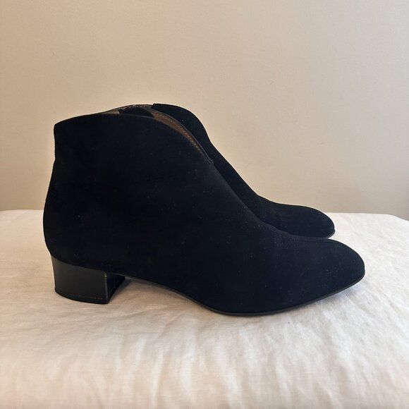 French Sole FS/NY Eva Boots Women’s Size 6 Hand Made in Italian Suede Black Zip - Picture 4 of 16